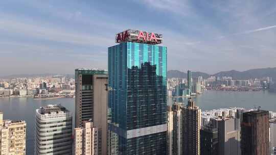 香港中环密集建筑航拍