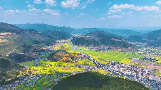 油菜花花海田园俯拍乡村旅游风景宣传片