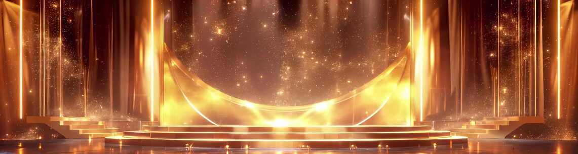 金色粒子舞台背景