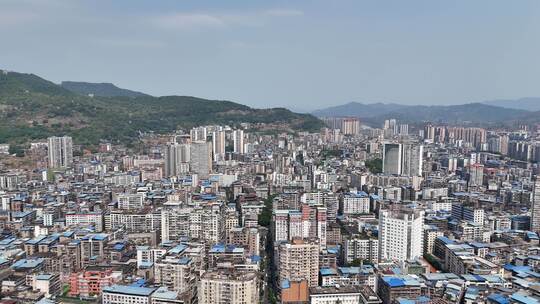 航拍四川达州建设达州大景