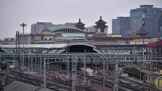 北京站火车站延时视频素材模板下载