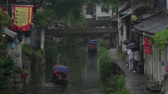 绍兴书圣故里题扇桥水乡风景4K视频