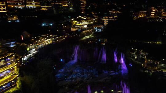 旅游景区湖南湘西芙蓉镇夜景