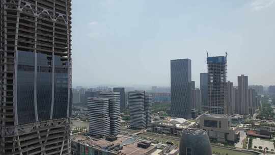 宁波高新区无人机航拍原始素材高楼金融硅谷视频素材模板下载