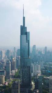 南京紫峰大厦高楼建筑城市天际线航拍风光
