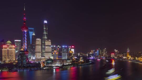 4K上海外滩夜晚延时视频素材模板下载