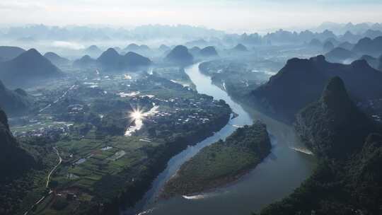 桂林漓江桂林山水水墨意境