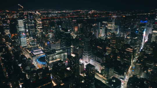 纽约市中心全景背景天线麦迪逊广场花园夜景