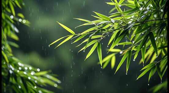 谷雨惊蛰雨水中式屋檐意境