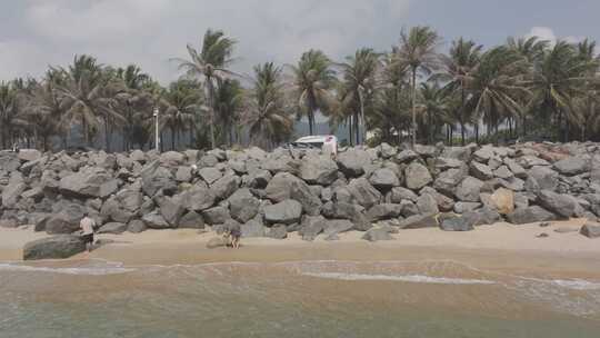 海南万宁市日月湾沙滩航拍