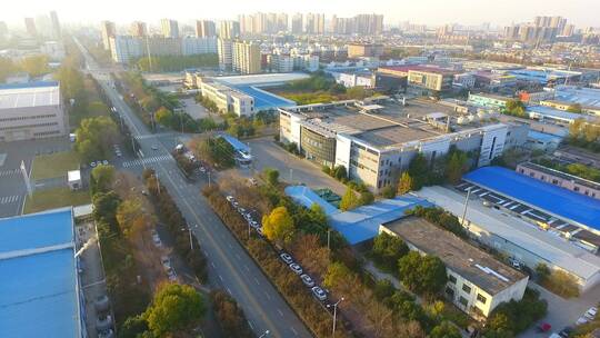 航拍陕西城市现代化发展