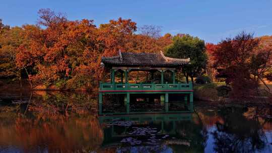 南京中山陵流徽榭秋景