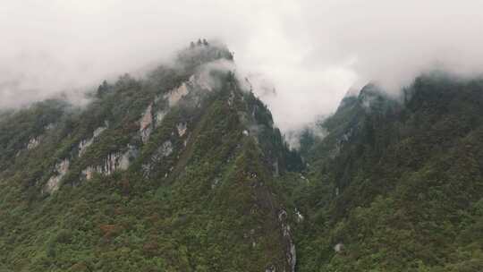 山谷里的云雾天气