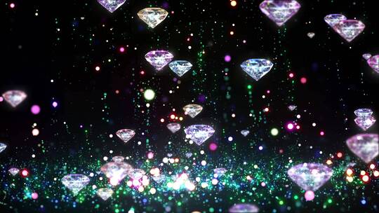 唯美钻石粒子上升背景视频素材模板下载