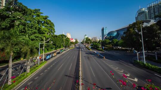 广西南宁民族大道广西科学馆街景