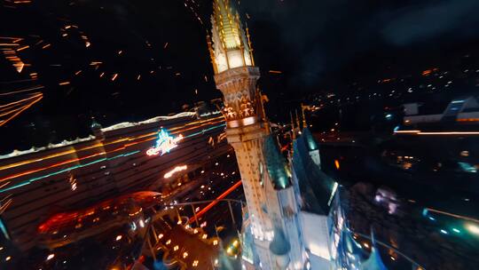 【4K50帧】FPV航拍迪士尼城堡烟花