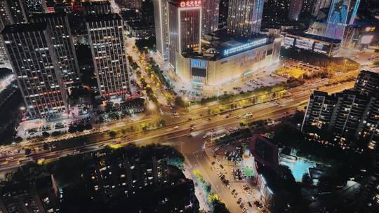 城市交通车辆往来画面航拍4K视频素材模板下载