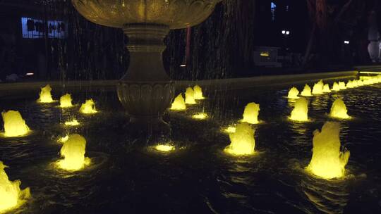 音乐喷泉广场夜景灯光