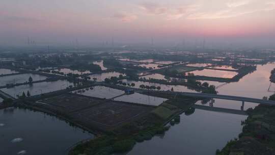 浙江省湖州市东林镇泉庆村日出日落风光