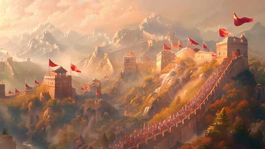 中国古长城古代战场历史战争视频素材模板下载