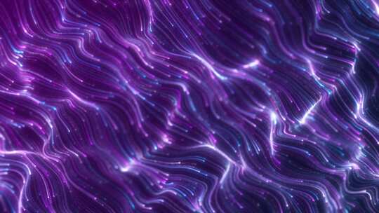 唯美紫色粒子瀑布流动梦幻光线背景