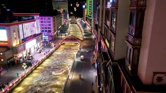 城市夜景灯光航拍，沦陷在这美丽的夜色里