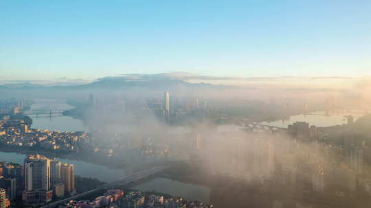 【4K超清】航拍惠城区大景平流雾