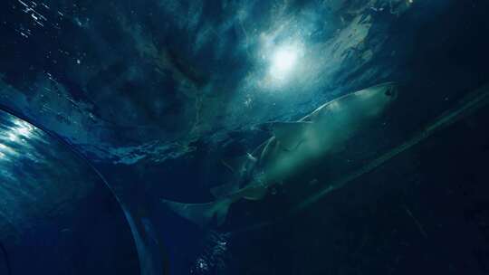 海洋馆内的大白鲨