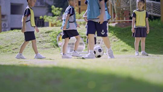 幼儿园小孩子一起踢足球4k