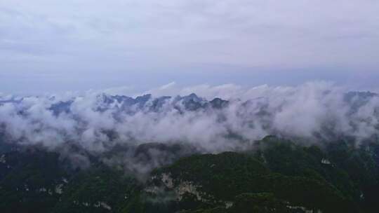 航拍雨后群山云雾缭绕山峦叠嶂山脉山川