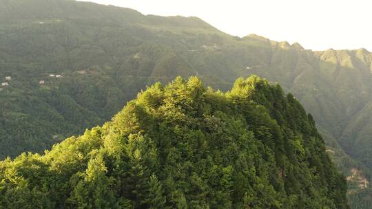 4k航拍山村晚霞