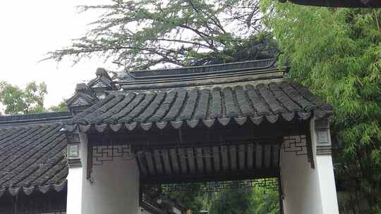 古建筑下雨素材苏州北寺塔实拍