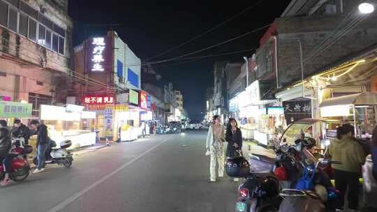 贵港老街夜景街景