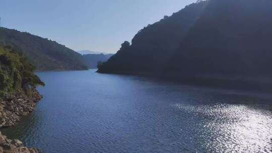 山川江河湖泊傍晚自然风光大气