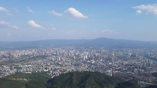 航拍湖南怀化城市全景