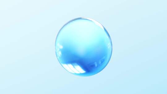 柔软旋转小球玻璃透明精华蓝色视频素材模板下载