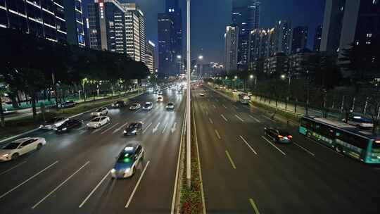 【正版素材】公路车流大城市入夜