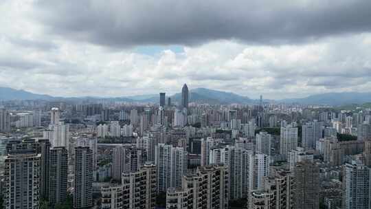 航拍温州鹿城区城市建设