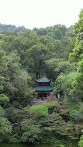 竖版航拍湖南长沙岳麓山