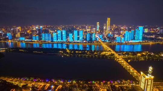 8K长沙城市宣传片夜景大全景延时视频素材模板下载