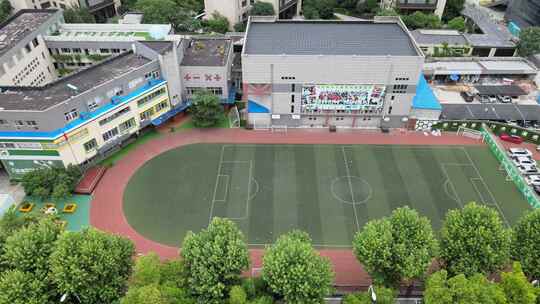 武汉江汉区万松园路小学航拍