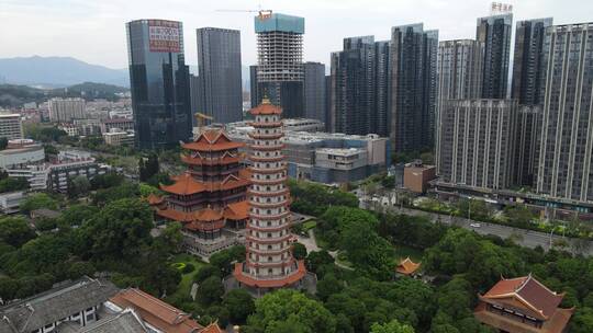 航拍福建福州西禅古寺