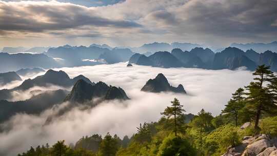 山峦云海自然风光全景