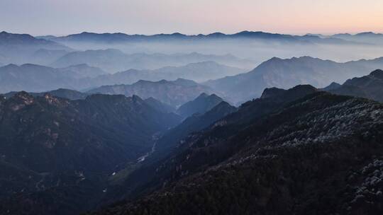 浙江临安大明山群山雾绕山水画日出雾凇光影