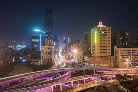 城市夜景交通延时