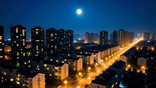 万家灯火过年小区团圆团聚居民楼春节夜晚