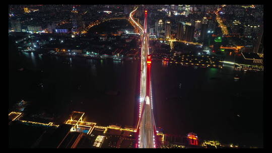 上海杨浦大桥夜景延时航拍02