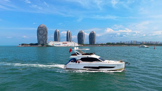 海南三亚凤凰岛航拍旅游海边延时宣传片