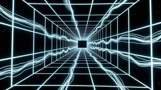 科技线条穿梭网格4K