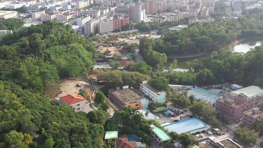 航拍深圳龙华区观澜老城区视频素材模板下载